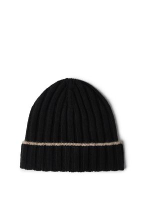 Brunello Cucinelli Cashmere rib knit beanie in Black at Nordstrom, Size Xxx-Large