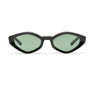 Vada Jewelry Siren Sunglasses in Black Onyx Gold at Nordstrom