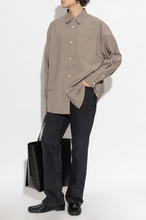 Marni Cotton Checked Shirt, Mens, Beige