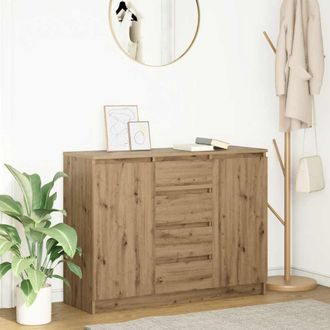 Berkfield Home Sideboard with Drawers Artisan Oak 100.5x35x76 cm Engineered Wood in Brown