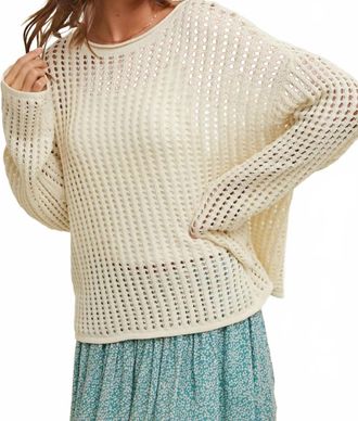 Wishlist Open Knit Sweater In Cream