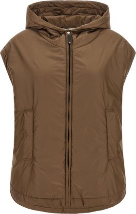 Max Mara Brown Solid Hood Jacket