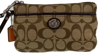 Coach Pre-owned Clutches, female, Beige, Size: ONE SIZE Pre-owned Canvas handbags
