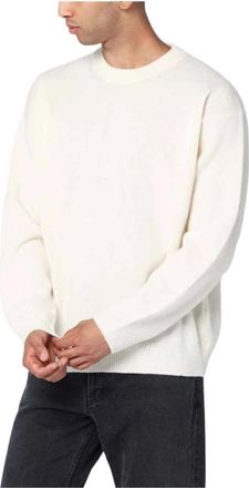 Roberto Collina Maglia Girocollo - Heren - Ronde hals truien - Wit - 2XL - Wol - Truien & Vesten