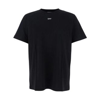 Off-white Tops, Heren, Zwart, S, Zwarte Polos en T-shirts met Brush Arrow