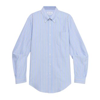 Brooks Brothers Slim Fit Overhemd met Button-Down Kraag - Heren - Zakelijke Overhemden - Blauw - M - Katoen - Overhemden