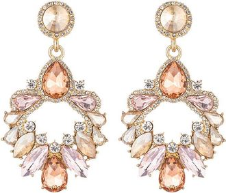 Eyecandy LA Eye Candy La Glass Crystal Hazel Statement Earrings