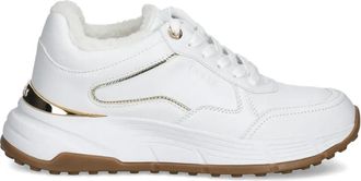 Guess Co Farrea faux fur-trim sneakers - White