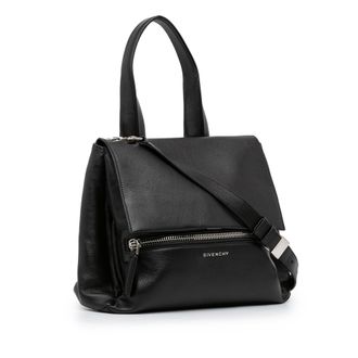 Givenchy Pre-owned Womens Vintage Pandora Pure Satchel Black Calf Leather - One Size