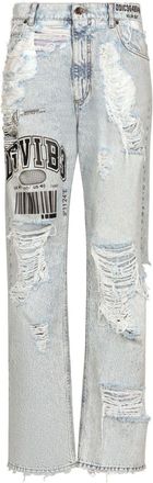 Dolce & Gabbana distressed wide-leg jeans - men - Cotton - 48 - Blue
