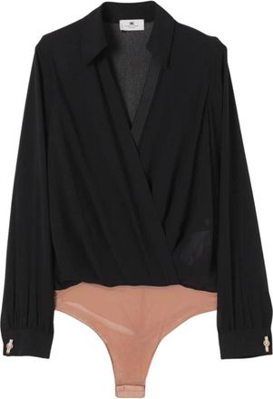 Elisabetta Franchi Dames, Tops, Zwart, Maat: XS Poliester