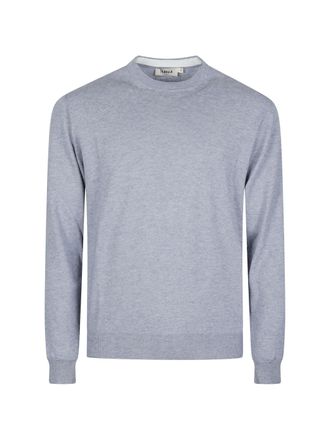 Altea Light Blue Crew Neck Cotton Sweater