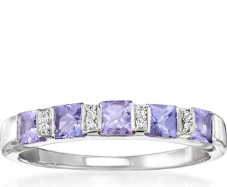 Ross-Simons Tanzanite Ring With Diamond Accents in Sterling Silver