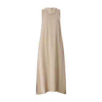 PESERICO Maxi Jurken - Dames - Maxi kleedjes - Beige - L - Kleedjes