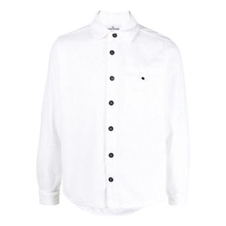 Stone Island Cord Overshirt White 771511811-V0001