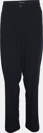 Elena Miro Navy Blue Satin Pocket Embellished Trousers