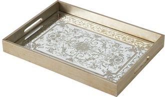 A&B Home Decorative Tray With Floral Design