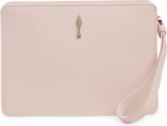 Christian Louboutin Small Bettina Leather Wristlet in P648 Poupee/Gold at Nordstrom
