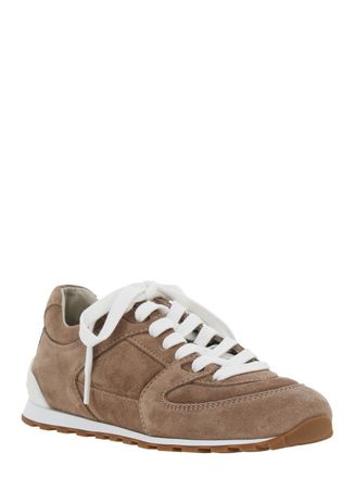 Brunello Cucinelli Womens Low Top Sneaker Brown Calf Leather Trainers