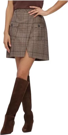 Janice Rokken, Dames, Bruin, XL, Vinyl Rok