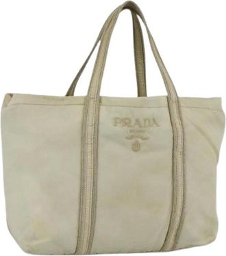Prada Pre-owned Vintage Tote Bag - Dames - Vintage Shopper - Beige - ONE Size - Nylon - Vintage