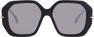 Fendi Smoke Mirror Geometric Ladies Sunglasses FE401731 01C 54