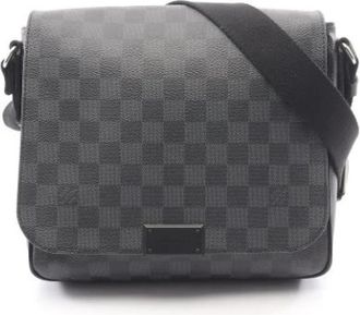 Louis Vuitton Pre-owned Damier Graphite Crossbody Bag - Heren - Vintage Schoudertas - Zwart - ONE Size - Leer - Vintage