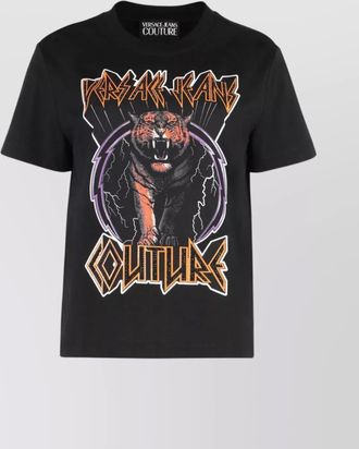 Versace Jeans Couture ribbed collar crew-neck t-shirt with graphic print