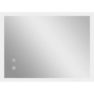 Kleankin Kleankin - Espejo De Ba&ntilde;o Con Luces Led 70x50 Cm Rspejo De Pared Antivaho Con Luces Retroiluminado 3 Colores Funci&oacute;n De Memoria Interruptor T&aacute;ctil