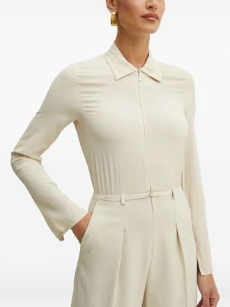 Patrizia Pepe belted zip-up jumpsuit - Neutrals