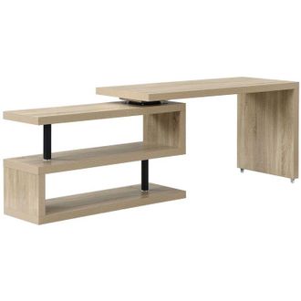Vente-Unique Scrivania allungabile con piano girevole 360&deg; in MDF Naturale - NICEPHORE III