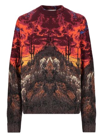 Laneus patterned-jacquard sweater - women - Cotton/Wool/Polyamide/Viscose/Mohair - 42 - Red