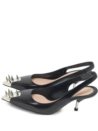 Alexander McQueen spikes-detail slingback pumps - Black