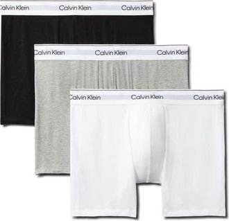 Calvin Klein Icon 3-Pack Stretch Cotton Boxer Briefs in Grey Heather/Black/White at Nordstrom, Size X-Large