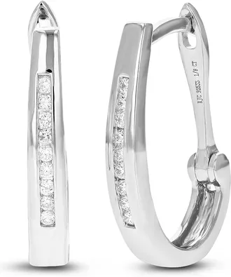 Vir Jewels 1/8 cttw Lab Grown Diamond Hoops Earrings in Sterling Silver With Latch Backs For Women