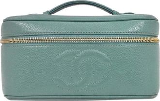 Chanel Pre-owned Handbags, female, Green, Size: ONE SIZE Pre-owned Leather Handbag