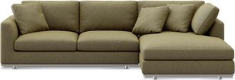 Castlery Hamilton Chaise Sectional Sofa Right Facing Customized, Performance Boucle Moss, Spill Resistant, Removable Covers for Sofas, Castlery