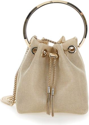 Jimmy Choo London Golden Bon Bon Mini Bucket Bag
