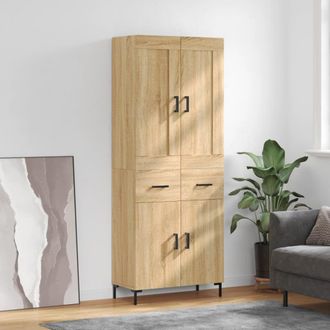 Berkfield Home Highboard Sonoma Oak 69.5x34x180 cm Engineered Wood in Brown