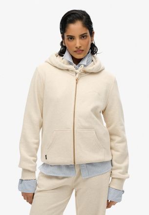 Superdry Kapuzensweatjacke SUPERDRY ESSENTIAL LOGO ZIPHOOD HB, Damen, Gr. XXL, beige (light oat marl), Sweatware, Obermaterial: 60% Baumwolle, 40% Polyester, m