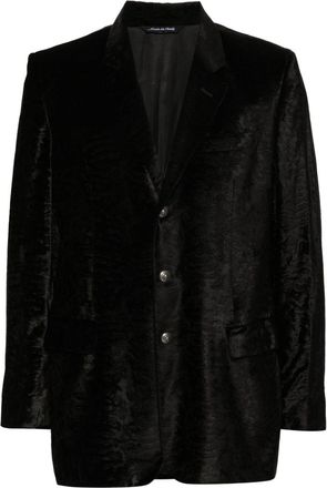 Versace 2000s notched lapels jacquard-pattern blazer - men - Acetate/Viscose/Viscose - 52 - Black