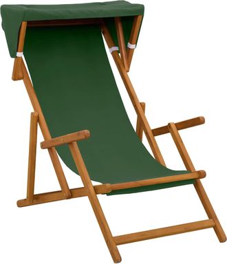 vidaXL Silla De Terraza 3 Posici&oacute;n Madera De Eucalipto Maciza Verde Vidaxl