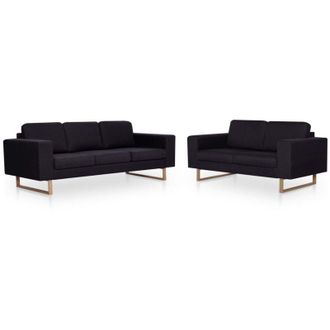 vidaXL Vidaxl - Set Divani 2 pz in Tessuto Nero