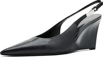 Tory Burch 75mm Gigi Slingback Wedge Womens Shoes Perfect Black : 10.5 M, Leather