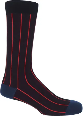 Peper Harow Pin Stripe Mens Socks - Black