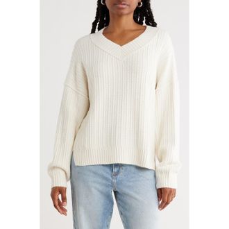 Abound V-Neck Sweater in Ivory at Nordstrom Rack, Size Medium