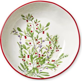 Tag Winter Berries Earthenware Serving Bowl Multi 67 oz 11x11x2.75 in Christmas in Green at Nordstrom