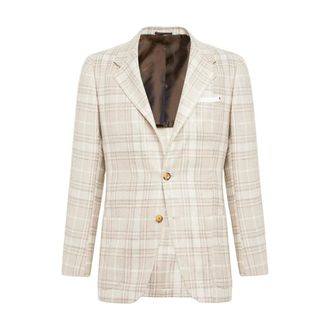Kiton Heren, Jassen, Beige, Maat: M Wol
