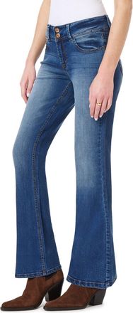 Wallflower Jeans Womens Luscious Curvy Bootcut Mid-Rise Insta Stretch Juniors Jeans (Standard and Plus), Pia, 24