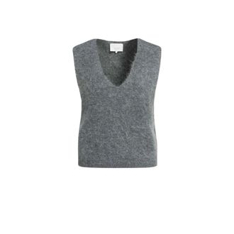 YaYa Spencer Chaleco de Pico - Knitwear - Mujer - Gris - S